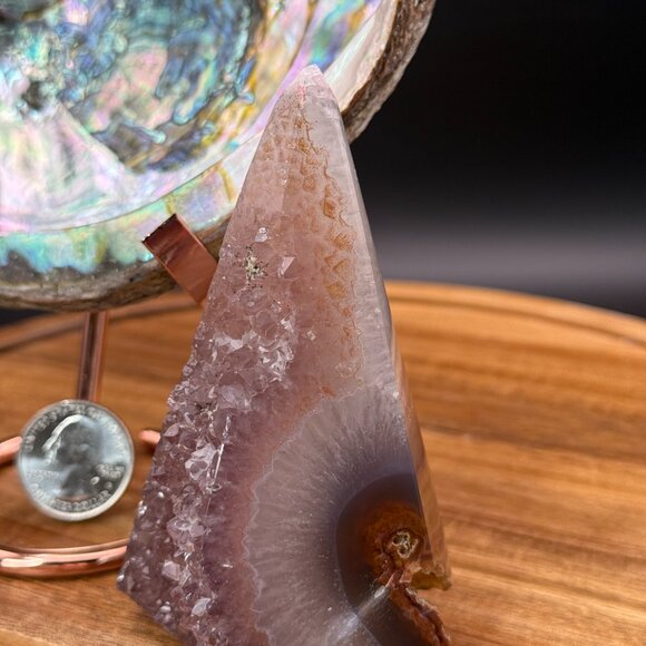 Purple Agate Chalcedony Geode Diamond Crystal Power Point Tower - Picture 2 of 6